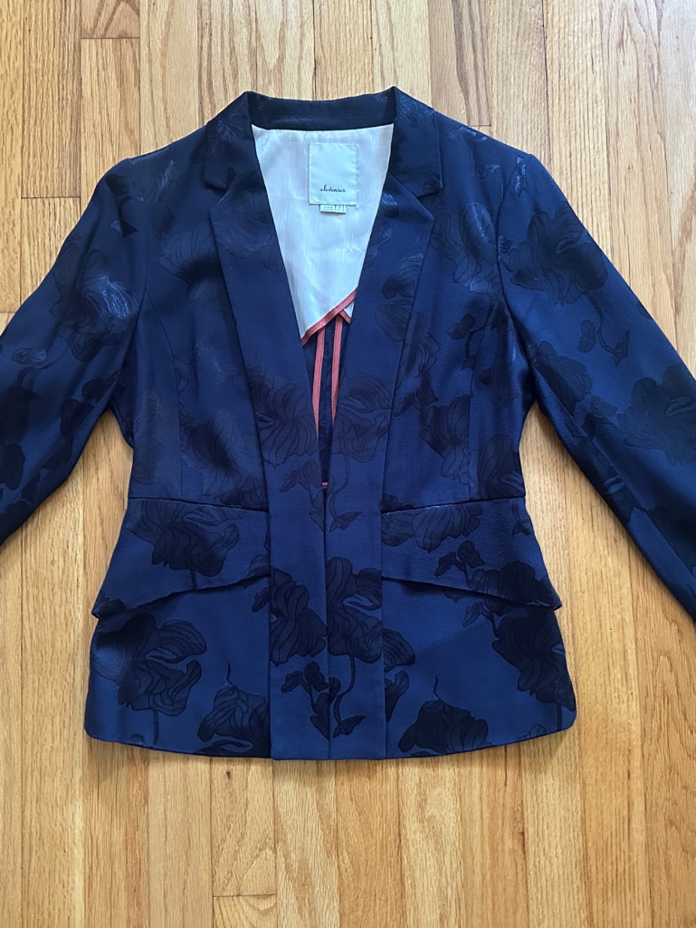 Women's elevenses Navy Floral Jacquard Blazer ~ size 4